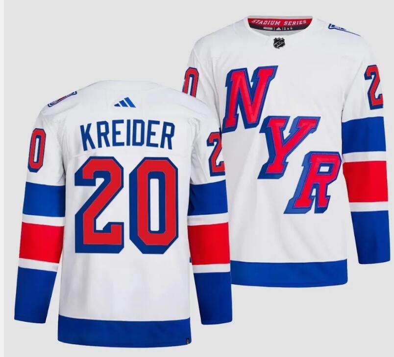 Men New York Rangers 20 Kreider 2024 Hockey Stadium Series White Jersey